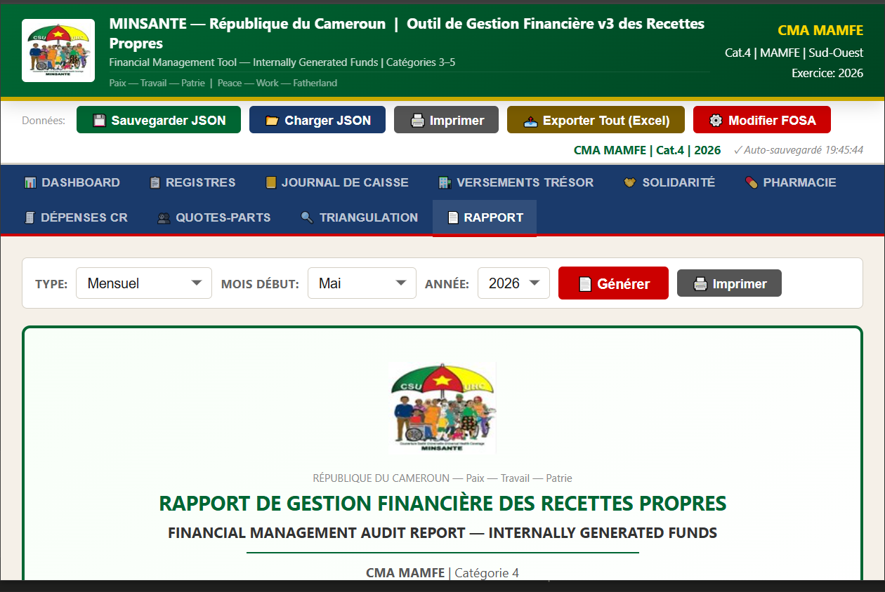 MINSANTE v3 Gestion Financière screenshot